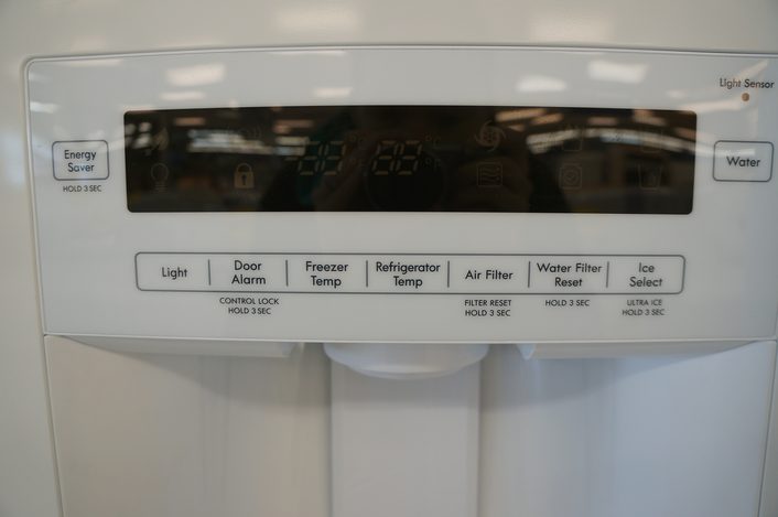 You can control temperatures in the fridge and freezer from the external water/ice dispenser.