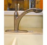 The faucet can rotate 180° and it also features a temperature memory setting and a high temperature limit setting.