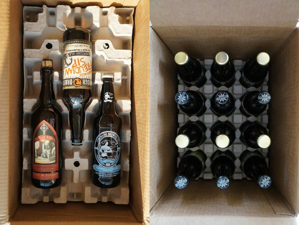 Here is an example of two different size beer shipments from Craft Beer Connect and the Original Craft Beer Club.