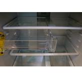 The refrigerator has adjustable shelving so it can accommodate different size food items.