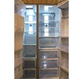 An LED tower lighting system keeps the interior of the fridge well lit.