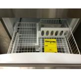 The wire bins have dividers to help keep frozen items better organized.