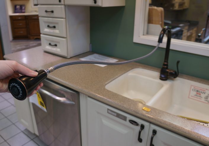 The nozzle is on a swivel and the hose is extra long and flexible, so you can quickly and easily complete any kitchen task.