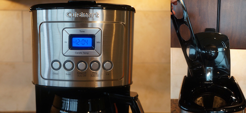 This Cuisinart model is highly programmable and it also includes a built-in charcoal water filter.