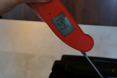 The KCM0801 reached an optimal brewing temperature of 199°F.